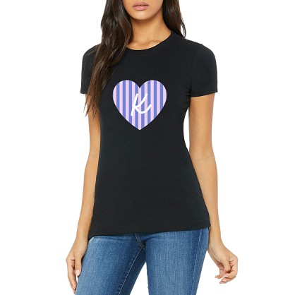 Striped Love BELLA+CANVAS Women's Slim Fit Tee