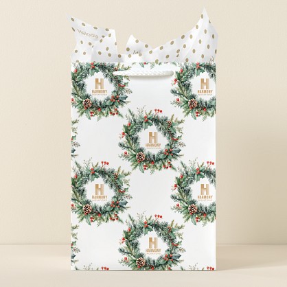 Holiday Wreaths Gift Bag