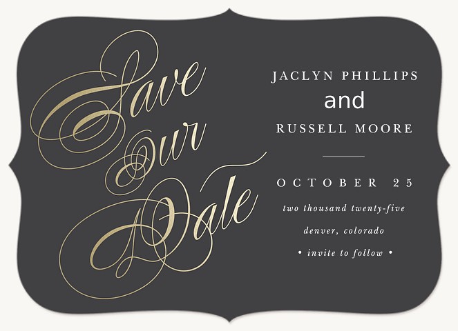 Exceptional Script Save the Date Cards