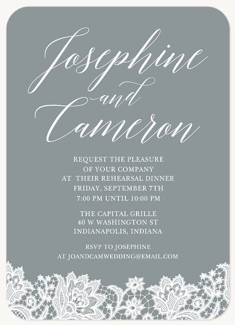 Lace Filigree Rehearsal Dinner Invitations