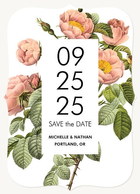 Vintage Roses Save the Date Cards