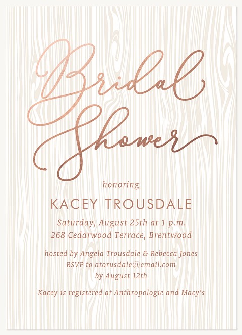 Woodland Romance Bridal Shower Invitations