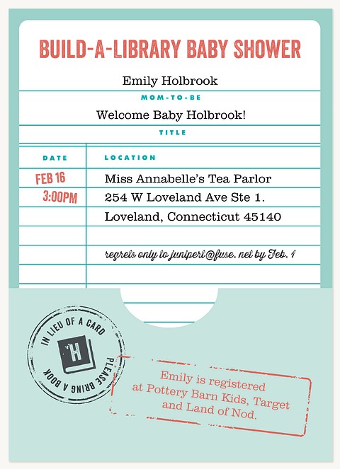 Books Abound Baby Shower Invites