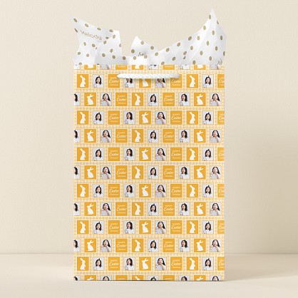 Checkered Easter Photo Gift Bag