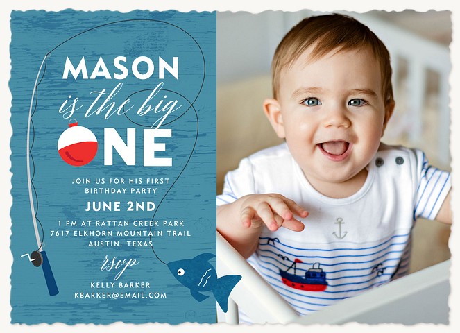 Fishing Trip First Birthday Invitations