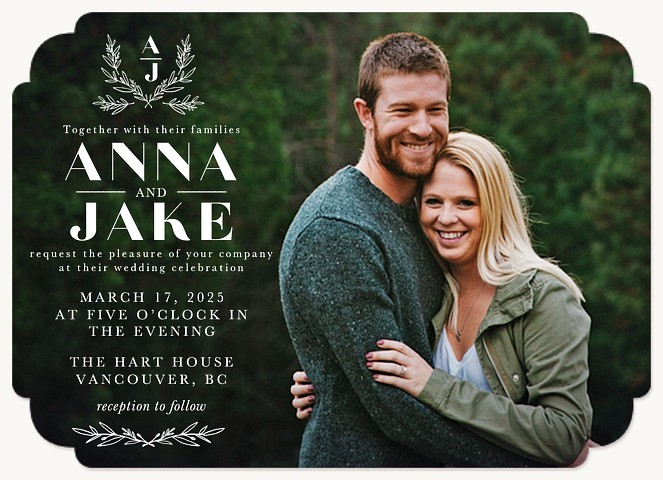 Fanciful Laurels Wedding Invitations