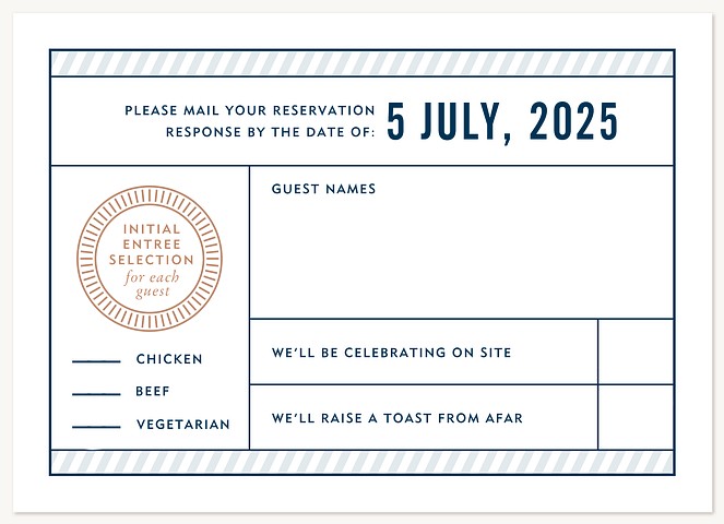 Ticket Wedding RSVP Cards