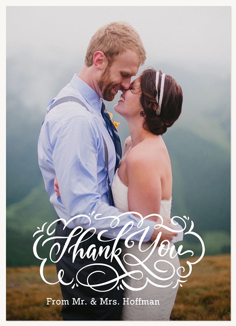 Whimsical Frame Wedding Thank You Cards