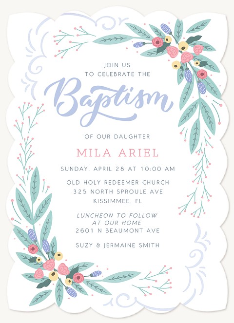 Bloomed Embrace Baptisms & Christening Invitations