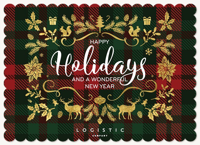 Traditional Elements Business Holiday Cards