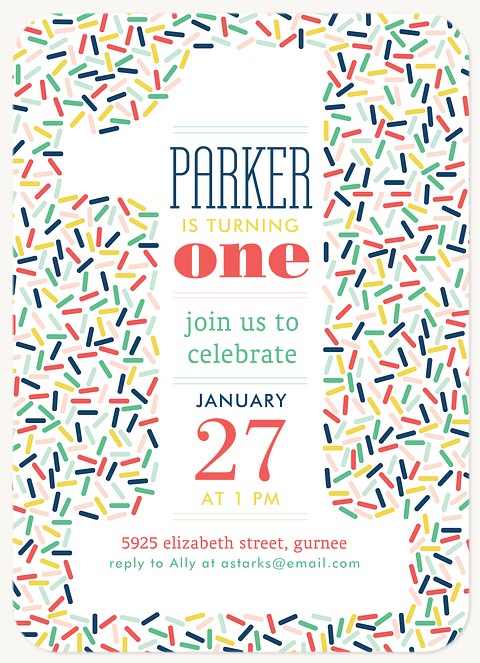 Sprinkles One First Birthday Invitations