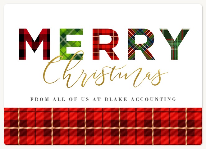 Plaid Mix Holiday & Christmas Magnet Cards