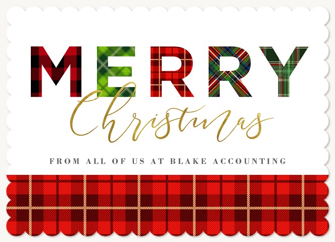 Plaid Mix Business Holiday Cards