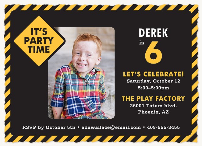 Fun Ahead Boy Birthday Party Invitations