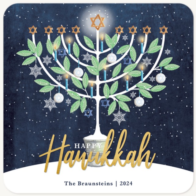 Menorah Branches Hanukkah Cards