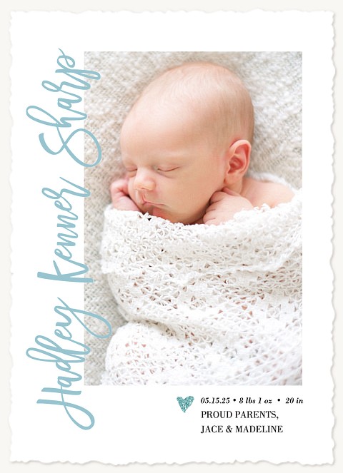 Vertical Script Baby Announcements