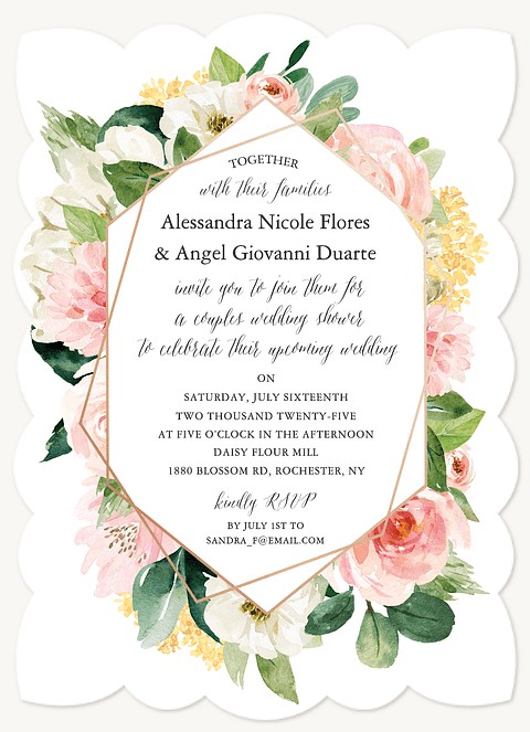 Modernist Floral Bridal Shower Invitations