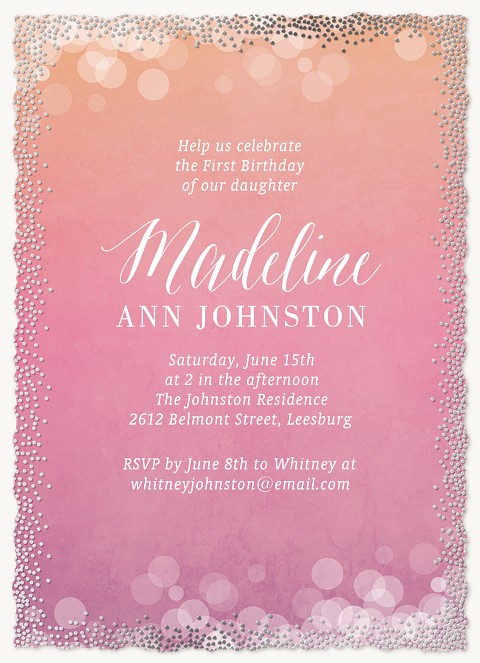 Ombre Magic First Birthday Invitations