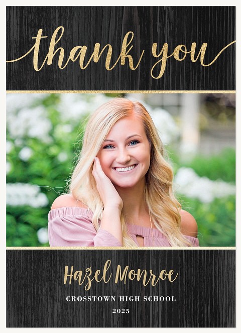 Rustic Glam Graduation Thank You Cards