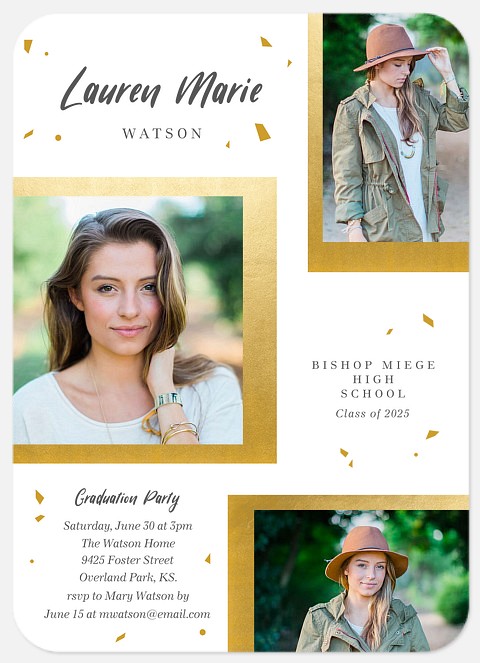 Modern Confetti Graduation Cards