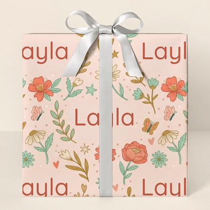 Personalized Botanical Garden Floral Wrapping Paper