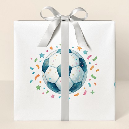 Personalized Soccer Celebration Watercolor Wrapping Paper