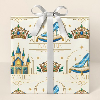 Personalized Princess Fairy Tale Art Deco Wrapping Paper