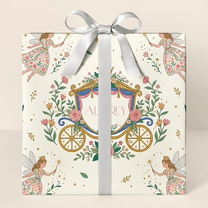 Personalized Princess Fairy Tale Birthday Wrapping Paper