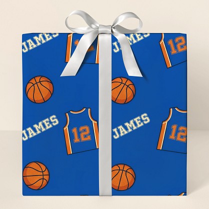 Personalized Basketball Jersey Pattern Wrapping Paper