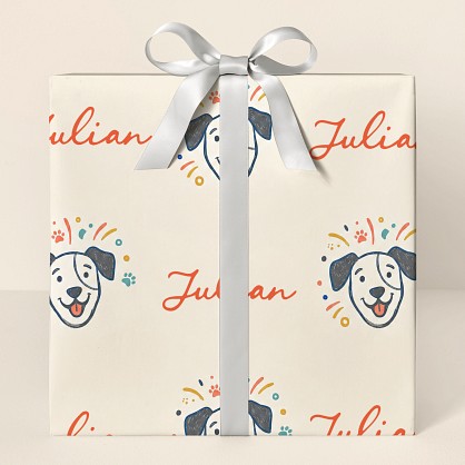 Personalized Congratulations Dog Celebration Wrapping Paper