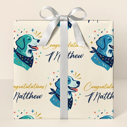 Personalized Celebration Dogs Wrapping Paper