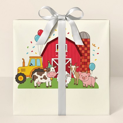 Personalized Farm Animals Birthday Wrapping Paper