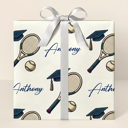Personalized Tennis Graduation Celebration Wrapping Paper