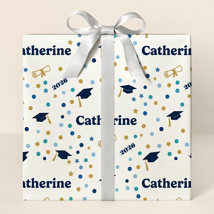 Personalized Graduation Celebration Confetti Wrapping Paper