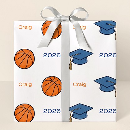 Personalized Basketball Graduation Celebration Wrapping Paper