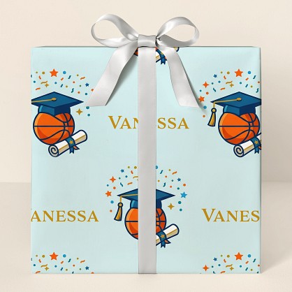 Personalized Basketball Graduation Celebration Wrapping Paper