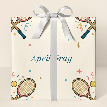 Personalized Retro Tennis Birthday Wrapping Paper