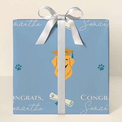 Personalized Graduation Dogs Wrapping Paper