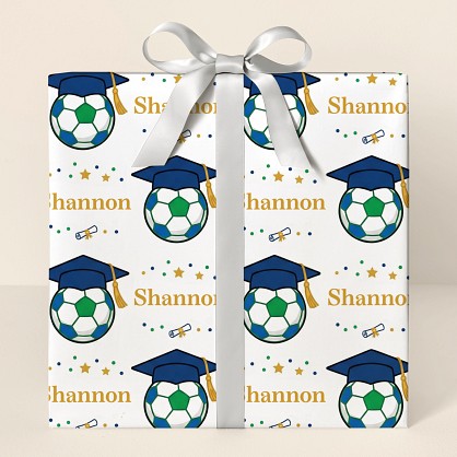 Personalized Soccer Graduation Celebration Wrapping Paper
