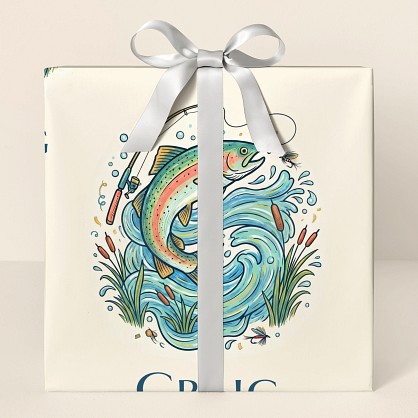 Personalized Fishing Congratulations Wrapping Paper