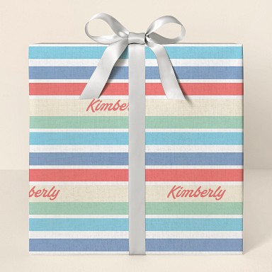 Personalized Baby Shower Stripes Wrapping Paper