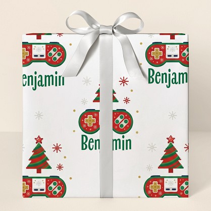 Personalized Gaming Christmas Wrapping Paper