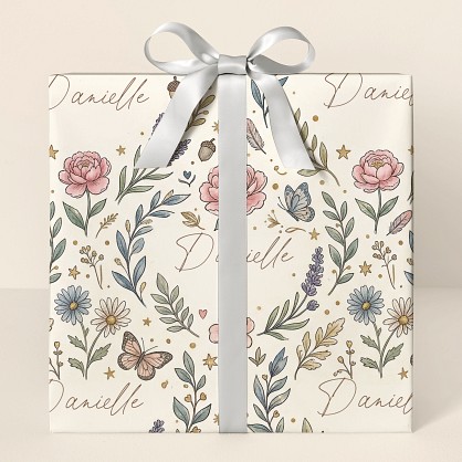 Personalized Botanical Garden Whimsical Wrapping Paper