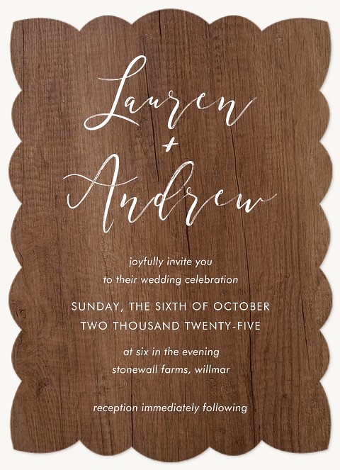 Etched in Wood Wedding Invitations