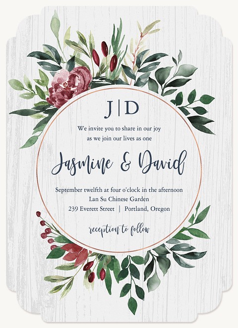 Eucalyptus Flora Wedding Invitations