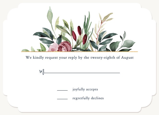 Eucalyptus Flora Wedding RSVP Cards