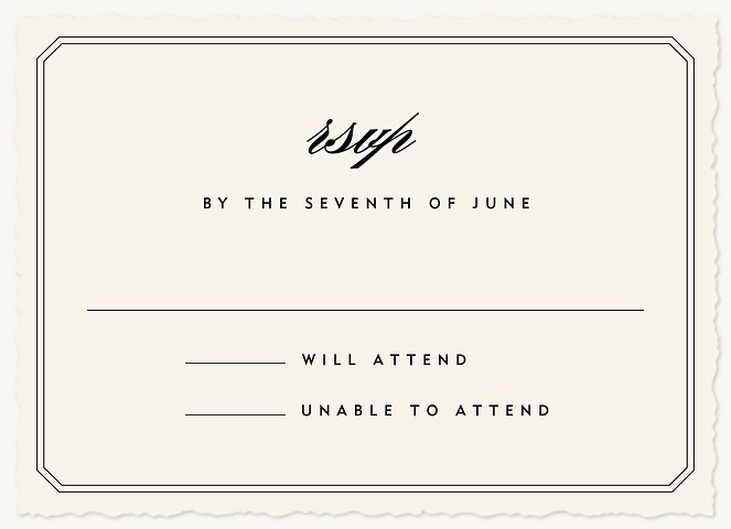 Center Stage Wedding RSVP Cards