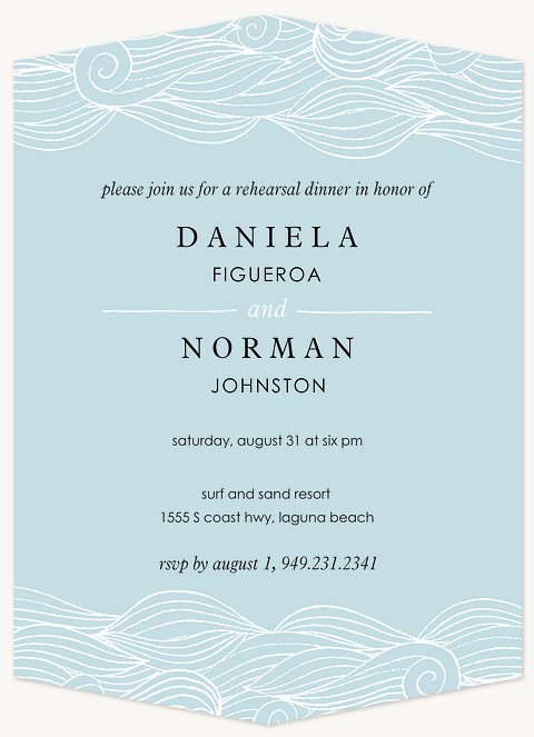 Ocean Swirls Rehearsal Dinner Invitations