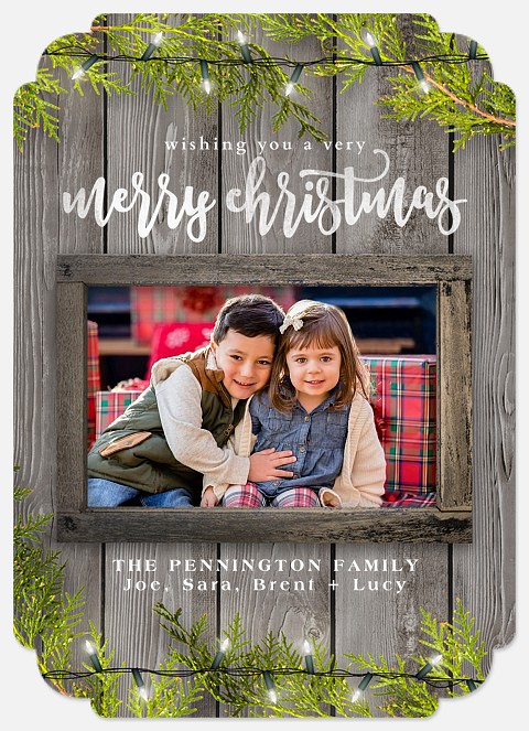 Lights & Greenery Holiday Photo Cards