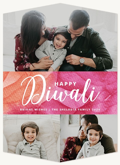 Warm Watercolor Diwali Holiday Cards